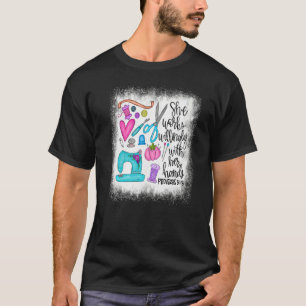 Bleekte ze werkt graag met haar handen riool t-shirt