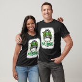 Bleekte zuster Life Messy Bun Leopard St Patricks T-shirt (Unisex)