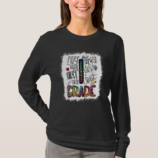 Bleektypografie eerste graad laatste dag van de sc t-shirt (Voorkant)