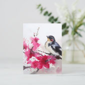 Bleekvogel, schilderij briefkaart (Staand voorkant)