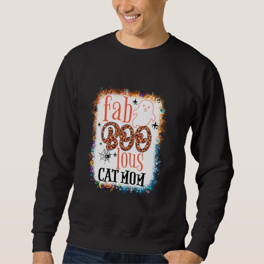 Bleekvormig kat van mam Halloween kostuum Trui (Voorkant)