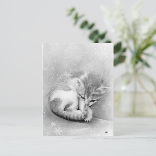 Bleekwijn Kat Briefkaart (Staand voorkant)