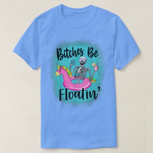 Bleekzakken zijn floatine', Humor zomerskelet T-shirt (Design voorkant)
