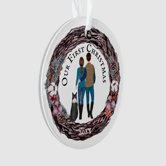 Bleemhond van blanke koppels ornament (voorkant)