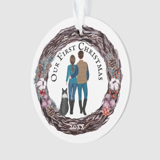 Bleemhond van blanke koppels ornament (voorkant)