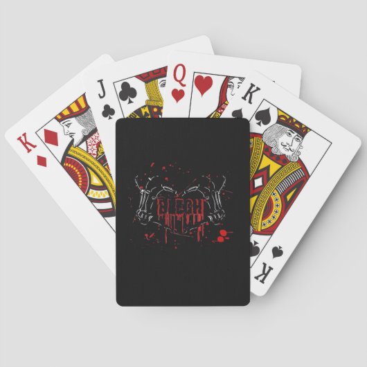 Blegh Breakdown, Skeleton Heart Hands, Emo Band, S Pokerkaarten (Achterkant)