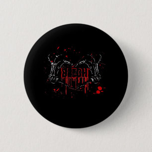 Blegh Breakdown, Skeleton Heart Hands, Emo Band, S Ronde Button 5,7 Cm
