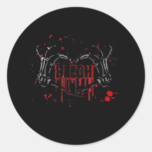 Blegh Breakdown, Skeleton Heart Hands, Emo Band, S Ronde Sticker