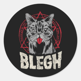 Blegh Metalcore Kat Pentagram Grappige Afbraak Muz Ronde Sticker