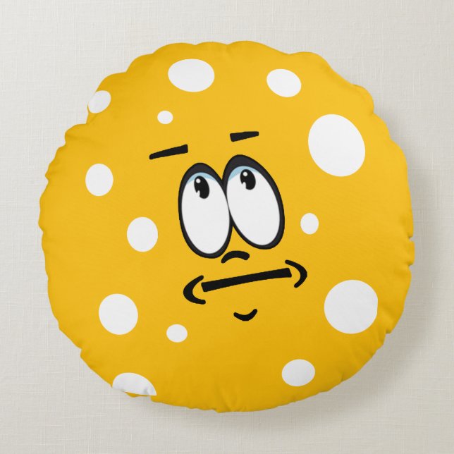 bleh emoji-werpkussen rond kussen (Voorkant)