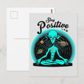 Bleib Positiv Alien Briefkaart (Voorkant / Achterkant)