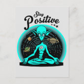 Bleib Positiv Alien Briefkaart (Voorkant)