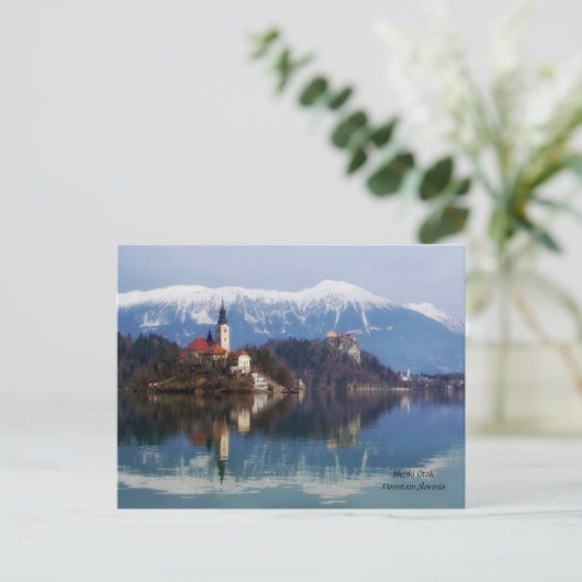 Blejski Otok Mountain, Slovenië Feestdagenkaart (Staand voorkant)