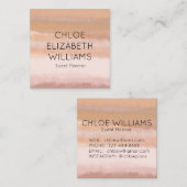 Bleke Abstracte Waterverf getextureerde strepen Vierkante Visitekaartje (Voorkant / Achterkant)