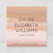 Bleke Abstracte Waterverf getextureerde strepen Vierkante Visitekaartje (Voorkant)