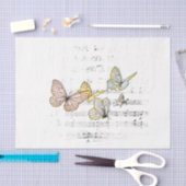 Bleke afscheidingspagina voor muziek met afdruk va tissuepapier (Craft)