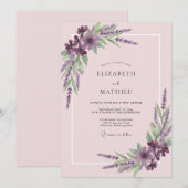 Bleke Amethist Tak Eucalyptus Bruiloft Kaart (Voorkant / Achterkant)