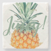 Bleke anananas, stijlvol en grappig stenen onderzetter (Voorkant)