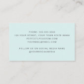 Bleke aqua blauw wit modern minimalistisch add log visitekaartje (Achterkant)