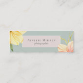 Bleke Aqua Blush Waterverf Floral Mini Visitekaartje (Voorkant)