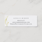 Bleke Aqua Blush Waterverf Floral Mini Visitekaartje (Achterkant)