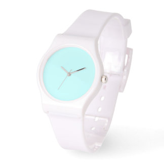 Bleke Aqua Dial Wit Silicone Horloge