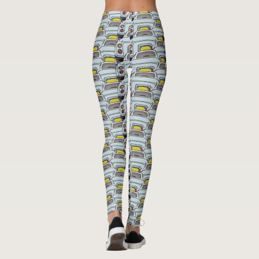 Bleke Aqua Figaro Car Pattern Figarations Leggings (Achterkant)