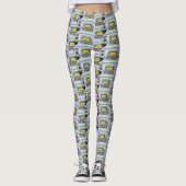 Bleke Aqua Figaro Car Pattern Figarations Leggings (Voorkant)