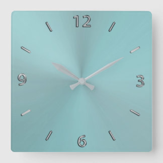 Bleke Aqua Modern Metallic Wall klok