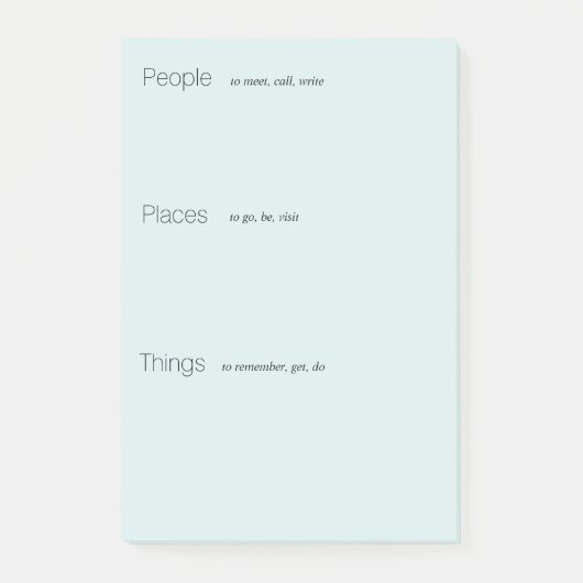 Bleke Aquamarijn Herinneringskussen Post-it® Notes (Voorkant)