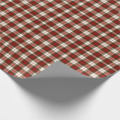 Bleke beige en rode plaid cadeaupapier (Hoek)