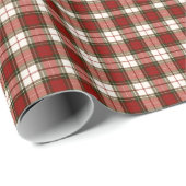 Bleke beige en rode plaid cadeaupapier (Rol Hoek)