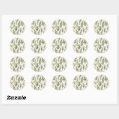 Bleke beige met zacht groen kruid ronde sticker (Vel)