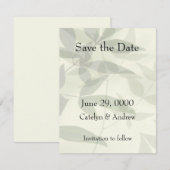Bleke bladeren save the date (Voorkant / Achterkant)