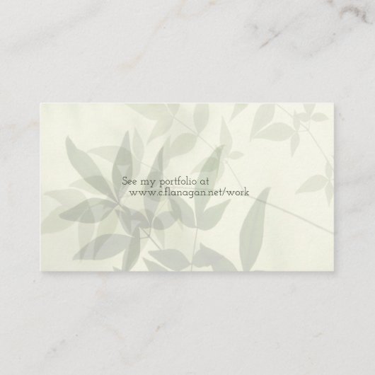 Bleke bladeren visitekaartje (Achterkant)