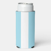 Bleke blauw-witte lijnen strepen seltzer blikjeskoeler (Seltzer Achterkant)