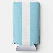 Bleke blauw-witte lijnen strepen seltzer blikjeskoeler (Achterkant)