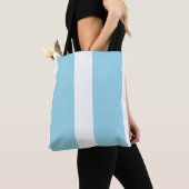 Bleke blauw-witte lijnen strepen tote bag (Dichtbij)