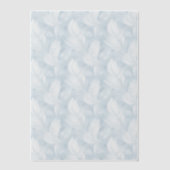 Bleke blauw-witte veren Vellum Overlay Uitnodigingen (Voorkant)