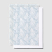 Bleke blauw-witte veren Vellum Overlay Uitnodigingen (Offset)
