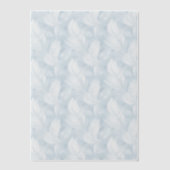 Bleke blauw-witte veren Vellum Overlay Vellum Uitnodigingen (Voorkant)