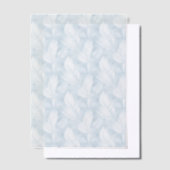 Bleke blauw-witte veren Vellum Overlay Vellum Uitnodigingen (Offset)