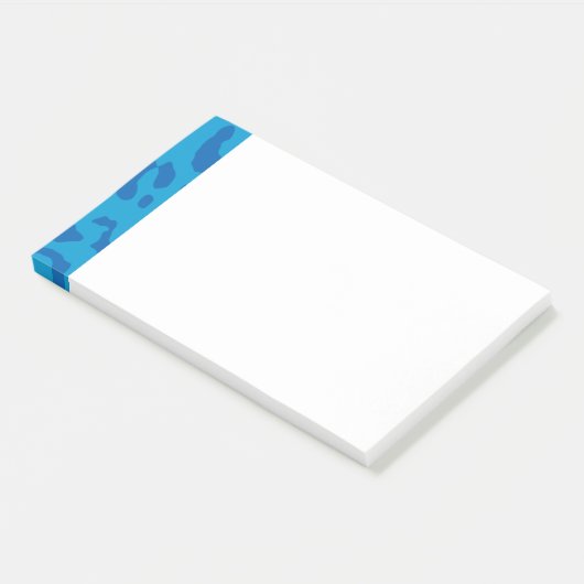 Bleke blauwdruk van leopard post-it® notes (Schuin)