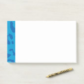 Bleke blauwdruk van leopard post-it® notes (Op bureau)