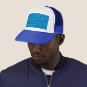 Bleke blauwdruk van leopard trucker pet (In situ)