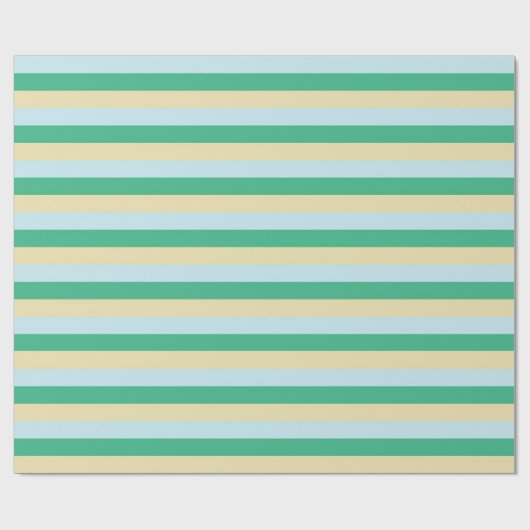 Bleke blauwe, Aqua Green en Beige strepen Cadeaupapier (Vlak)