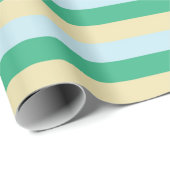 Bleke blauwe, Aqua Green en Beige strepen Cadeaupapier (Rol Hoek)
