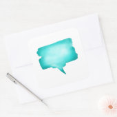 Bleke Blauwe Aquarel Spraakballon Vierkante Sticker (Envelop)