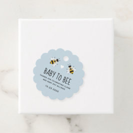 Bleke blauwe Baby voor honingschoen Bedankjes Labels
