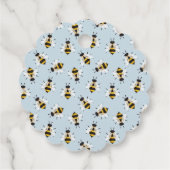 Bleke blauwe Baby voor honingschoen Bedankjes Labels (Achterkant)